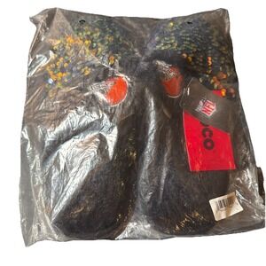 NEW FOCO NFL the Browns Black Sequins Women's Slippers Size L 9-10 Football